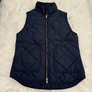 Jcrew quilted zipper vest winter navy XS